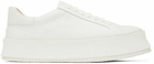 Jil Sander White Leather Platform Low-Top Sneakers