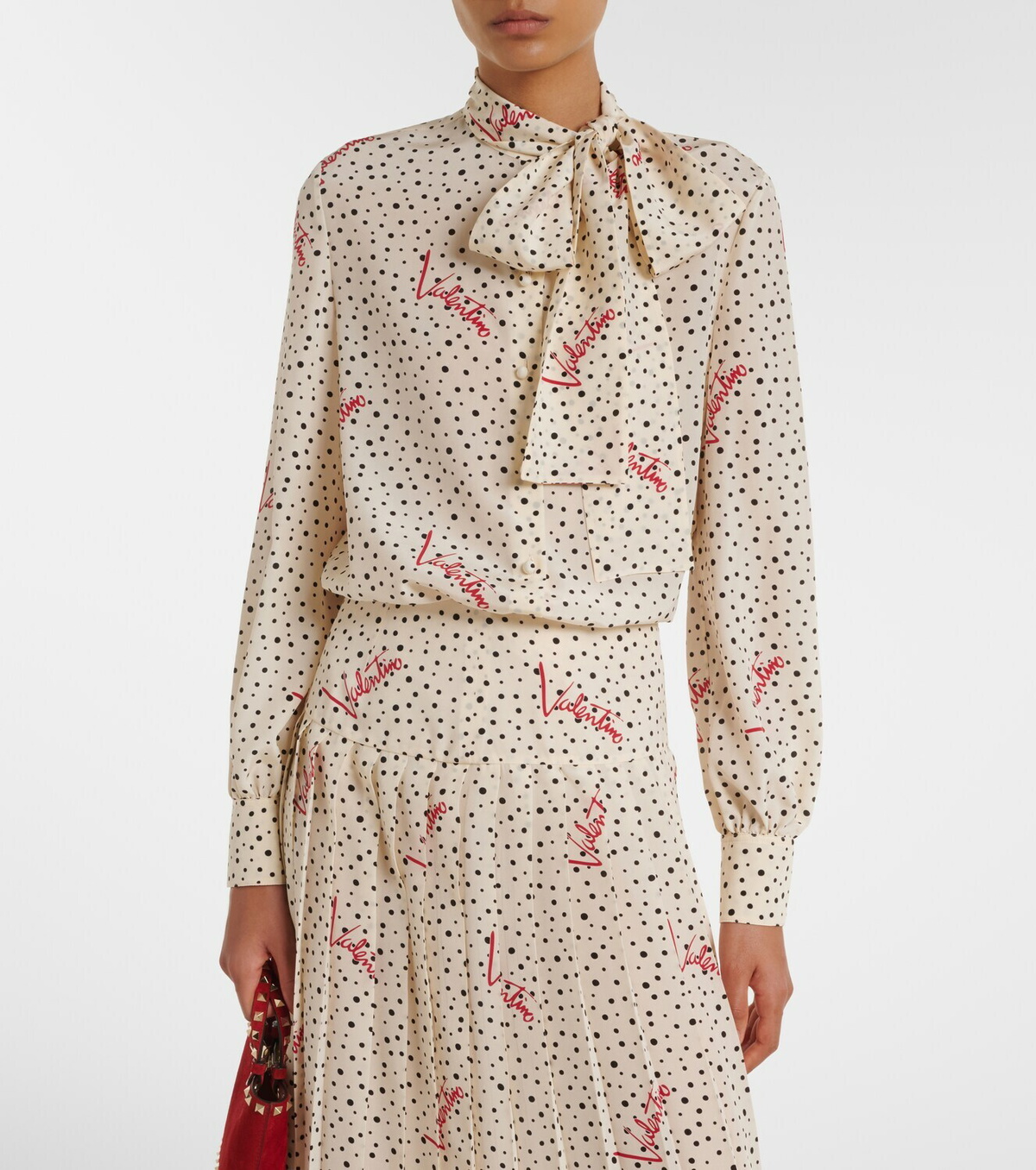 Valentino Plus De Pois silk crêpe de chine shirt