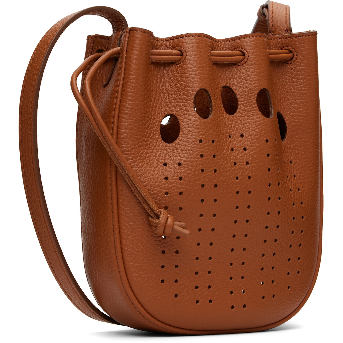 Valentino Garavani Brown Medium Drawstring VLogo Signature Bag