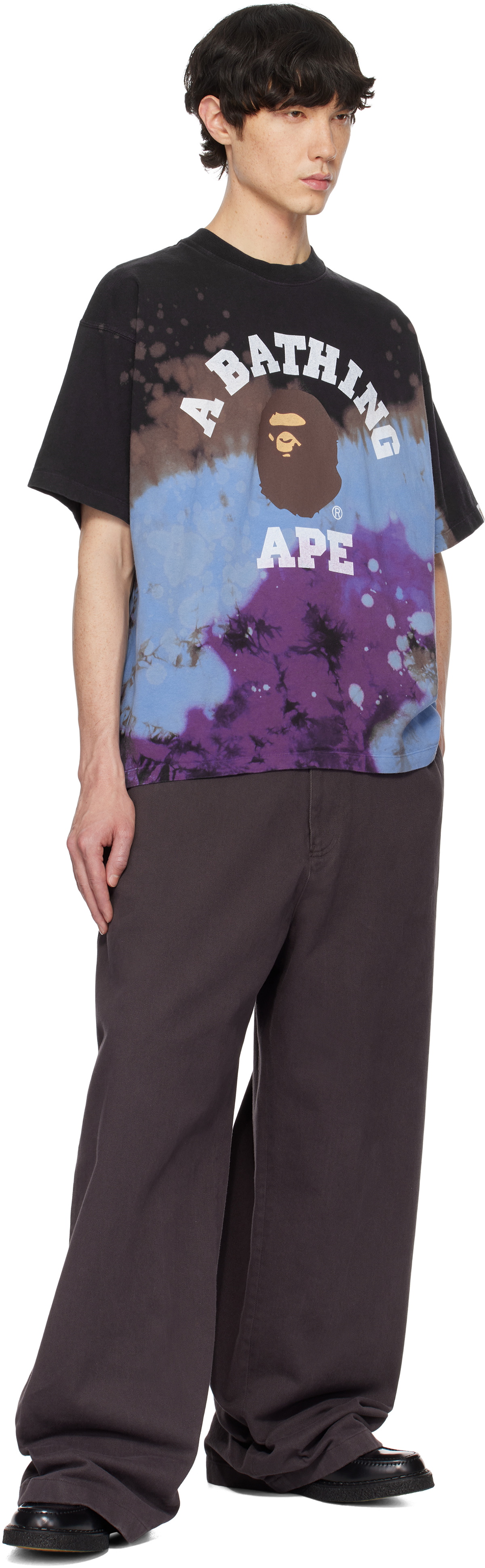 BAPE Multicolor Tie Dye College Relaxed Fit T-shirt A Bathing Ape