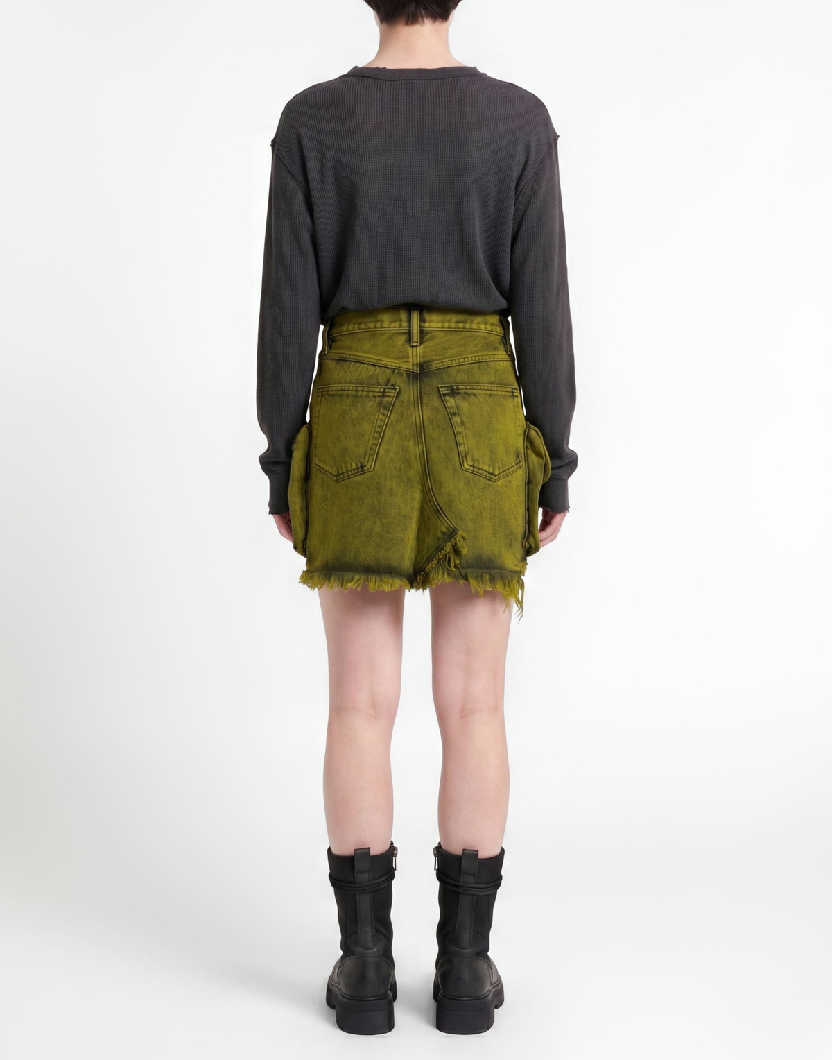 Aries Womens Denim skirt Lime in Green