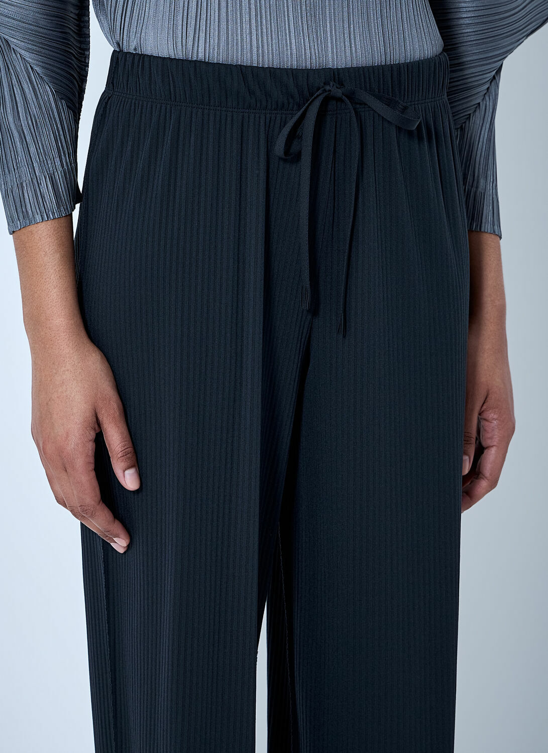 Pleats Please Issey Miyake Pleated Wide-Leg Trousers