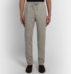 Lardini - Miami Slim-Fit Pleated Mélange Linen Drawstring Trousers - Gray