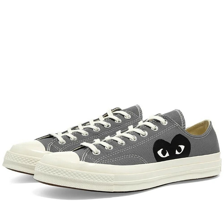 Photo: Comme des Garçons Play x Converse Chuck Taylor 1970s Ox Sneakers in Grey