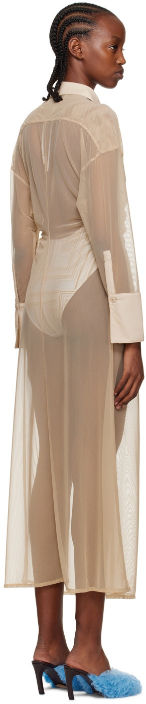 VAILLANT SSENSE Exclusive Tan Sheer Midi Dress