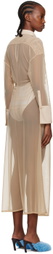 VAILLANT SSENSE Exclusive Tan Sheer Midi Dress