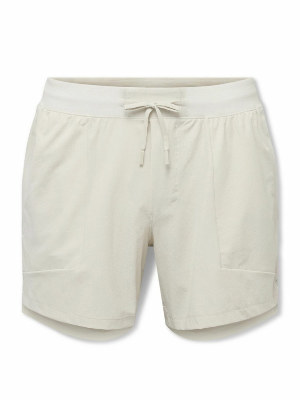 Photo: Lululemon - License to Train 7&quot; Straight-Leg Stretch Recycled-Shell Drawstring Shorts - Neutrals