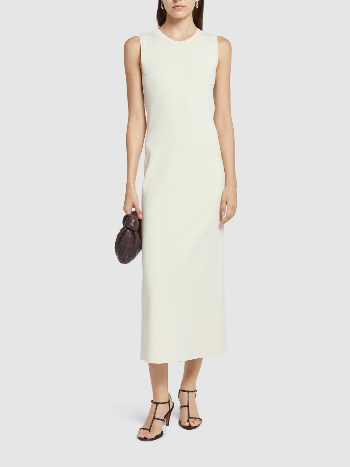 MAX MARA Visiera Sleeveless Crepe Midi Dress Max Mara
