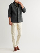 Boglioli - Shawl-Collar Ribbed Virgin Wool Cardigan - Gray