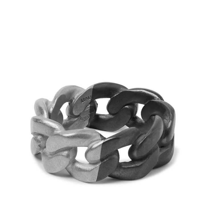 Photo: Maison Margiela - Two-Tone Sterling Silver Chain Ring - Silver