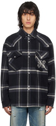 Palm Angels Gray Monogram Check Shirt