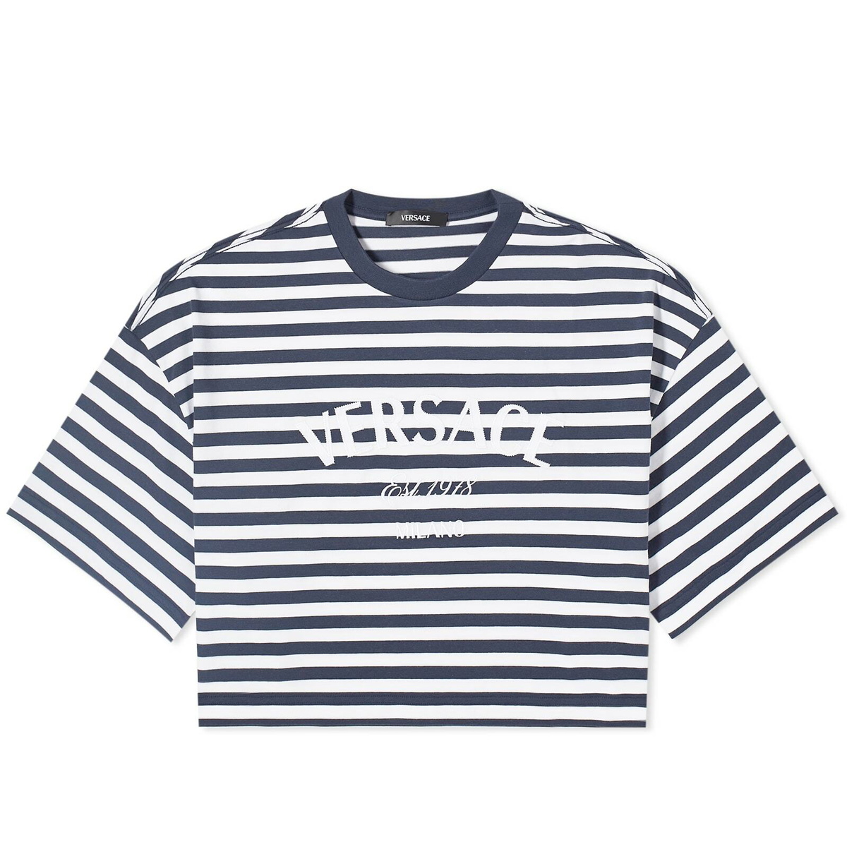 Tシャツ・カットソー Versace Striped T-Shirt Versace Nautical Stripe Cotton T-shirt | Blue | FARFETCH
