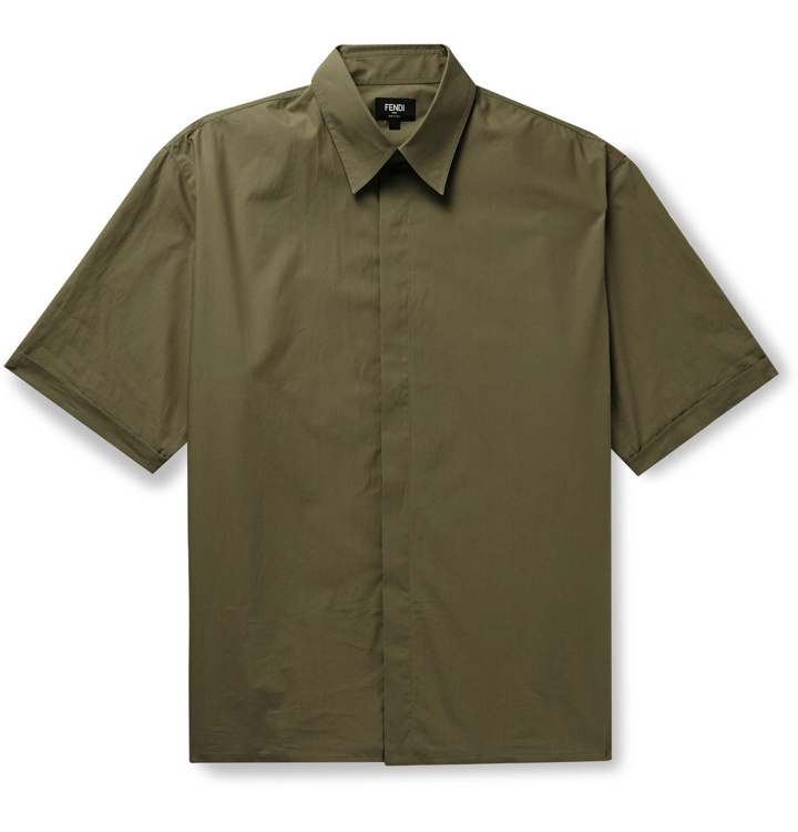 Photo: Fendi - Cotton-Poplin Shirt - Green
