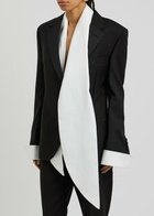 Bettter Truman Scarf-effect Wool-blend Blazer Black