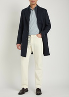 Boss Layered Cotton-blend Coat Navy