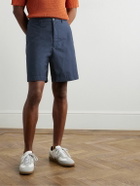 Incotex - Teknosartorial Wide-Leg Cotton-Blend Shorts - Blue