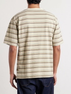 KAPITAL - Logo-Appliquéd Striped Cotton-Jersey T-Shirt - Neutrals