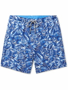 Peter Millar - Poolside Pour Straight-Leg Long-Length Printed Swim Shorts - Blue