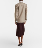 Victoria Beckham Draped virgin wool midi skirt
