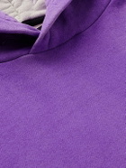 AMIRI - Pigment Spray Star Leather-Trimmed Cotton-Jersey Hoodie - Purple