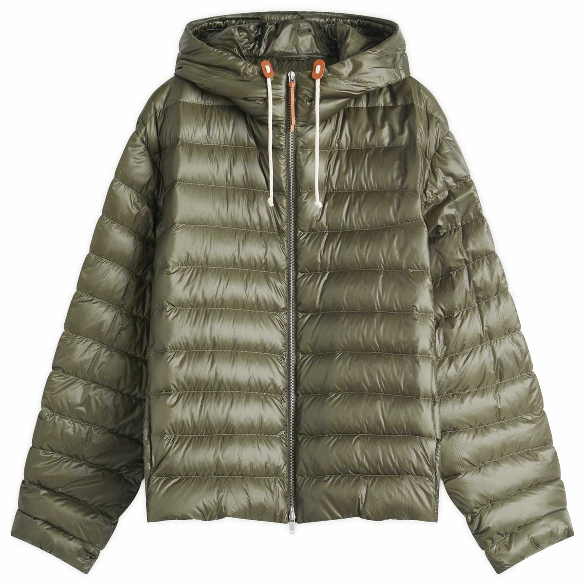 Jil Sander+ Men's Regular Fit Hooded Lightweight Down Blouson in Pickle