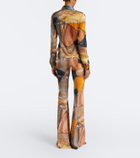 Roberto Cavalli Trompe l’œil flared pants