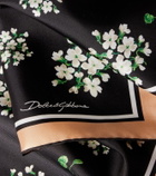 Dolce&Gabbana Floral silk twill scarf