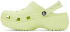 Crocs Green Classic Platform Clogs