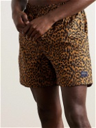 Noah - Straight-Leg Mid-Length Leopard-Print Swim Shorts - Brown