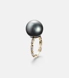 Suzanne Kalan 18kt gold ring with pearl and diamonds