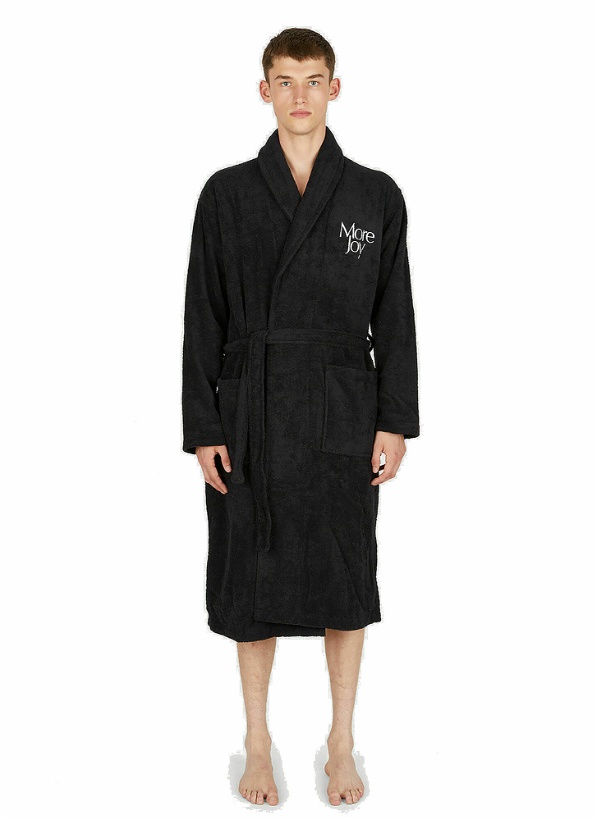Photo: Logo Embroidery Bath Robe in Black