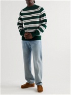 YMC - Suedehead Striped Wool Sweater - Green