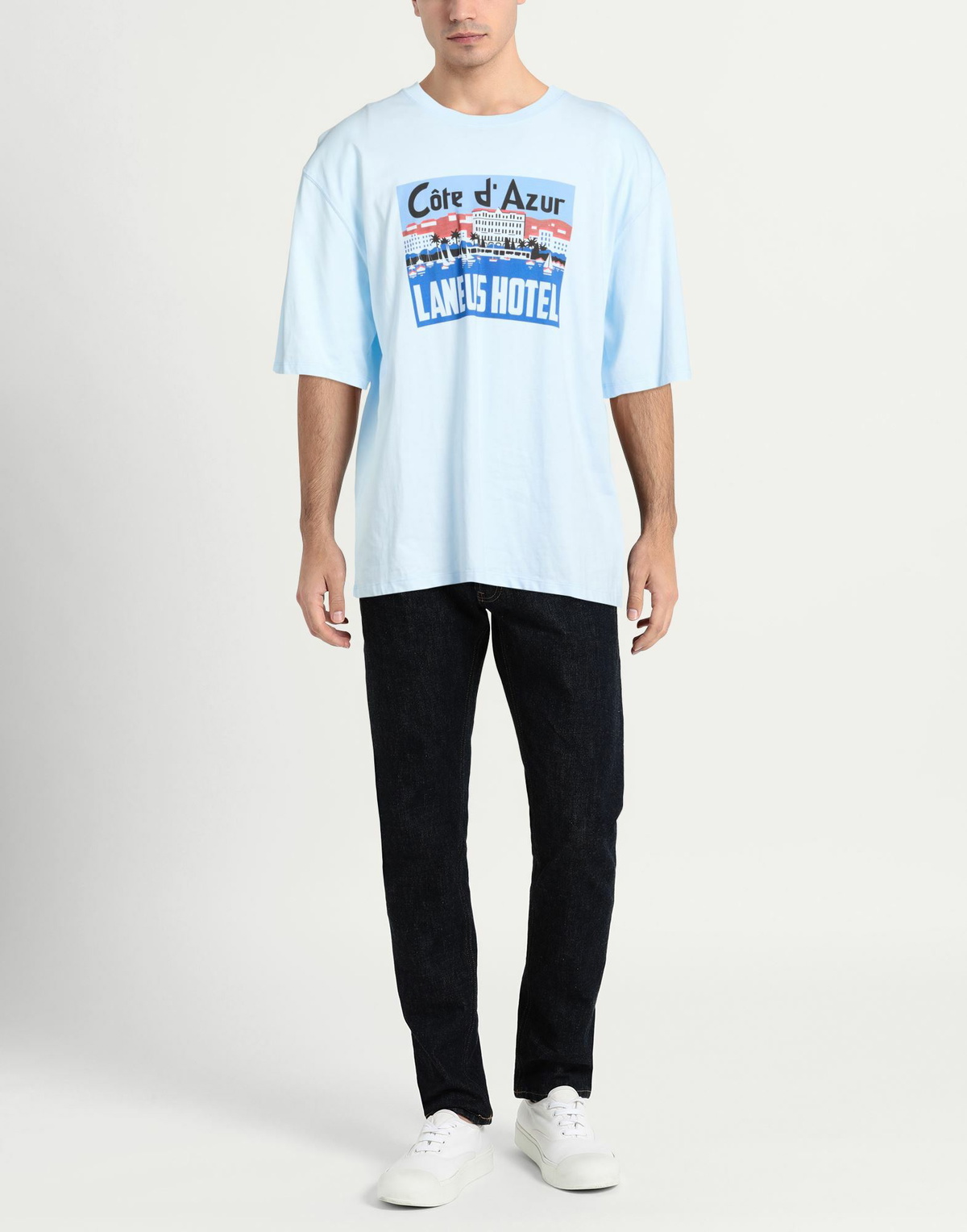 Laneus Mens T-shirt Sky in Blue