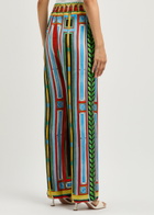 Casablanca Le Palais En Fleur Printed Silk Trousers Multicoloured