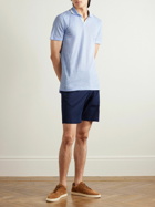 Orlebar Brown - Felix Slim-Fit Contrast-Tipped Linen-Jersey Polo Shirt - Blue