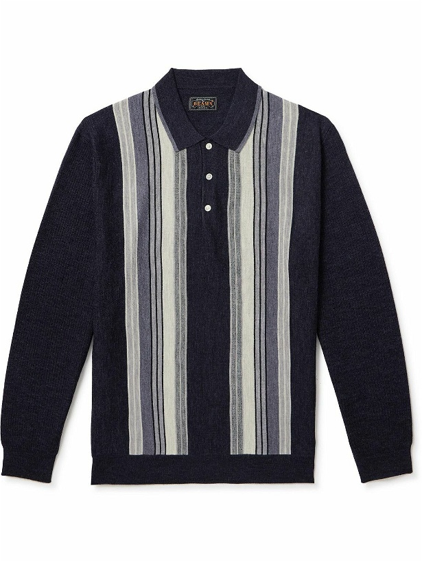 Photo: Beams Plus - Striped Wool Polo Shirt - Black
