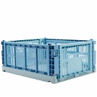 HAY Medium Recycled Mix Colour Crate in Sky Blue