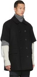 JERIH Black Detachable Coat