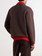 Aimé Leon Dore - Tour Logo-Embroidered Cotton-Jersey Half-Zip Sweater - Brown