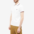 Moncler Men's Classic Logo Polo Shirt in White