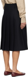 A.P.C. Black Pleated Midi Skirt