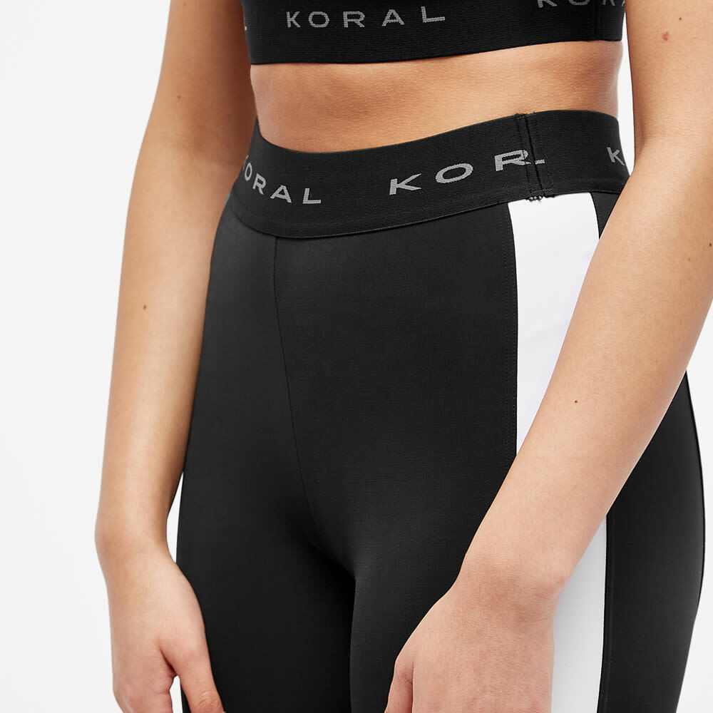Koral Women's Emblem High Rise Cropped Legging in Black/White Koral