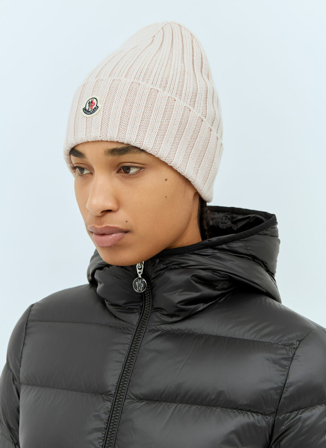 Moncler Logo Patch Beanie Hat