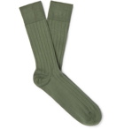 John Smedley - Delta Sea Island Cotton-Blend Socks - Green
