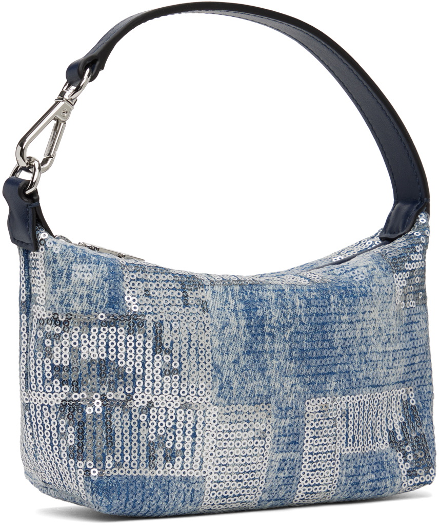 GANNI Blue Sequin Small Butterfly Pouch GANNI