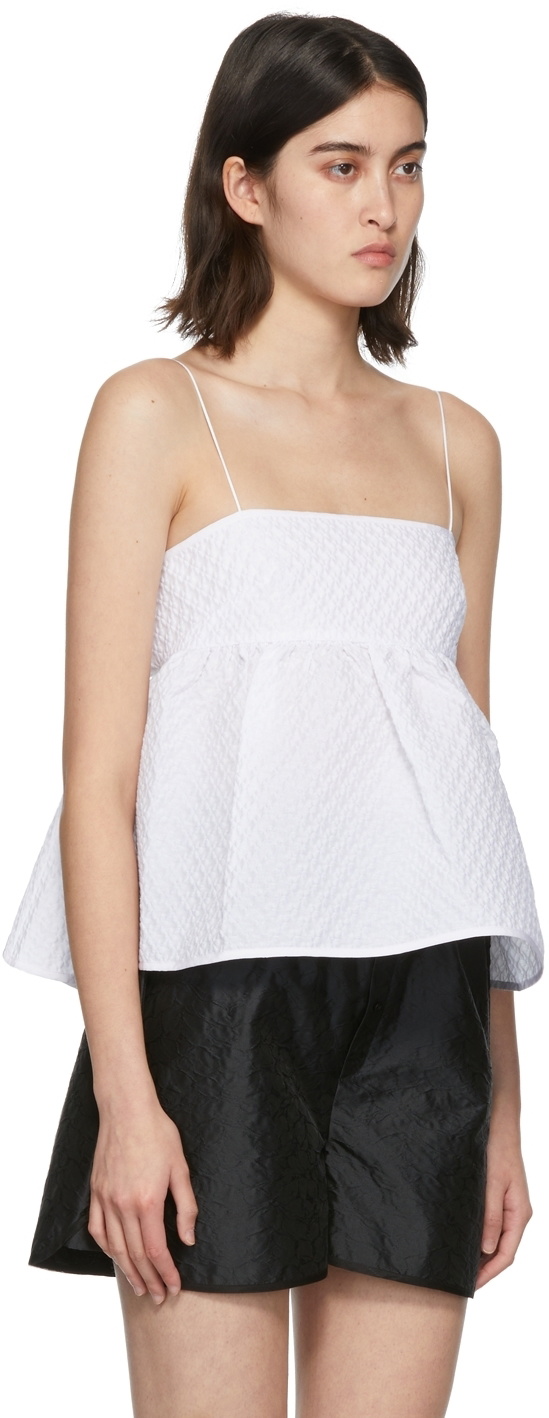 トップス cecilie bahnsen camisole Cecilie Bahnsen White Matelassé Selena Blossom Camisole Cecilie