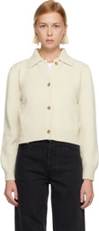 A.P.C. White Polo Shirt Collar Cardigan