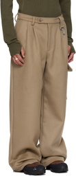 Reese Cooper Gray Merino Wool Pleated Cargo Pants