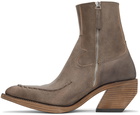 Acne Studios Taupe Leather Bastiag Boots