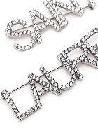 Saint Laurent Crystal Embellished Logo Brooches